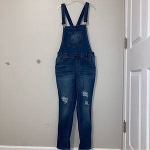 Wallflower woman's denim jeans overalls size Large